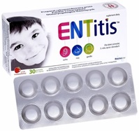 Entitis x 30 pastylek do ssania o smaku truskawkowym