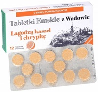 Tabletki emskie z wadowic o smaku pomarańczowym x 12 pastylek do ssania