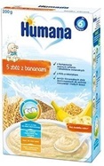 Humana kaszka mleczna 5 zbóż z bananami 200 g