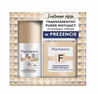 Pharmaceris f promocyjny zestaw - delikatny fluid intensywnie kryjący o przedłużonej trwałości spf 20 sand (02 - piaskowy) 30 ml + transparentny puder matujący utrwalający makijaż korekcyjny GRATIS !!!