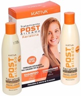 Kativa promocyjny zestaw POST z keratyną dla włosów po zabiegu trwałego wygładzania 2 x 250 ml