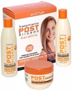 Kativa promocyjny zestaw POST po zabiegu trwałego wygładzania włosów 3 x 250 ml