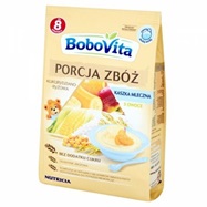 Bobovita PORCJA ZBÓŻ kaszka mleczna kukurydziano-ryżowa 3 owoce po 8 miesiącu 210 g