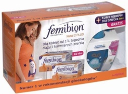 Femibion promocyjny zestaw - natal 2 plus (2 op x 30 tabl powlekanych + 30 kaps) + kubek niekapek dla dziecka 9m+ GRATIS !!!