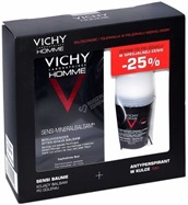 Vichy Homme Sensi Baume promocyjny zestaw -  kojący balsam po goleniu do skóry wrażliwej dla mężczyzn 75 ml + dezodorant w kulce dla mężczyzn 50 ml GRATIS !!!