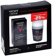 Vichy Homme Structure S promocyjny zestaw - ujędrniający krem nawilżający dla mężczyzn 50 ml + dezodorant w kulce dla mężczyzn 50 ml GRATIS !!!