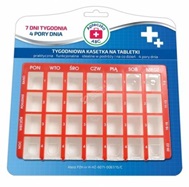 Kasetka na tabletki tygodniowa - 4 pory dnia (Apteczka ABC)