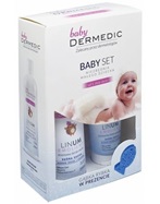 Dermedic promocyjny zestaw Emolient linum baby - kremowy żel do mycia ciała i włosów 200 ml + ochronny krem specjalny spf-15 od 1-ego dnia życia 50 g + gąbka rybka GRATIS!!!
