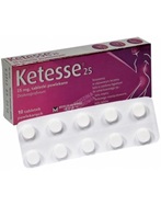 Ketesse 25 mg x 10 tabl powlekanych