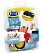 Scholl Velvet Smooth elektroniczny pilnik do stóp z Kryształkami Diamentu gruboziarnisty 1 szt  + głowica gruboziarnista GRATIS !!!