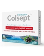 Colsept x 24 pastylki z porostem islandzkim (o smaku czarnej porzeczki)