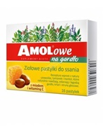 Amolowe na gardło z miodem i witaminą C x 16 pastylek do ssania