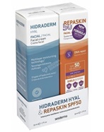 Sesderma promocyjny zestaw - Hidraderm Hyal krem do twarzy 50 ml + Repaskin liposomowy żel-krem ochronny do twarzy spf 50+ 50 ml