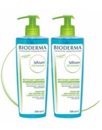 Bioderma sebium moussant - antybakteryjny żel do mycia twarzy z kompleksem fluidactiv 500 ml + 500 ml (duopack)