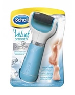 Scholl Velvet Smooth elektroniczny pilnik do stóp z Kryształkami Diamentu drobnoziarnisty 1 szt (niebieski)