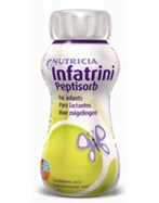 Infatrini Peptisorb 4 x 200 ml - mieszanka mlekozastępcza, hydrolizat serwatki, wskazana w alergii pokarmowej i biegunkach przewlekłych