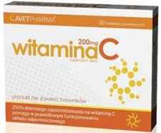 Witamina C  200 mg x 50 tabl powlekanych (avet)