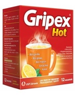 Gripex HOT x 12 sasz o smaku cytrynowym