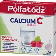 Calcium C malina x 16 tabl musujących  (Polfa-Łódź)